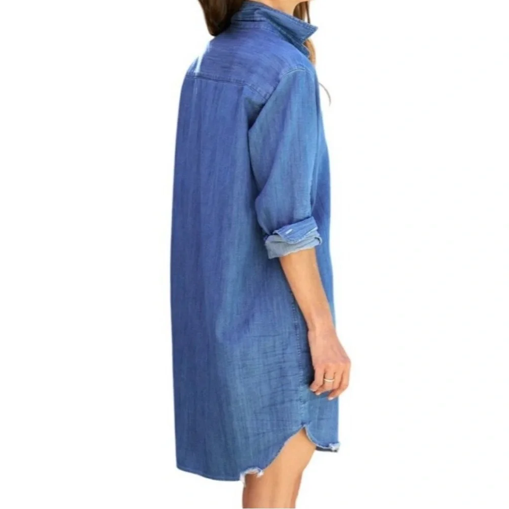 Frank & Eileen Womens S Mary Classic Long Sleeve Denim Shirtdress - Picture 2 of 8